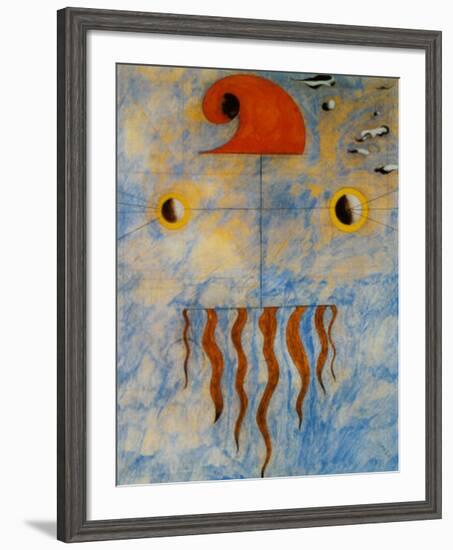 Tete de Paysan Catalan, c.1925-Joan Miro-Framed Art Print