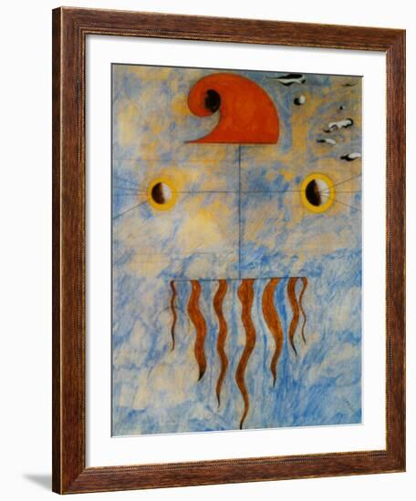 Tete de Paysan Catalan, c.1925-Joan Miro-Framed Art Print