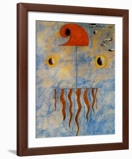 Tete de Paysan Catalan, c.1925-Joan Miro-Framed Art Print