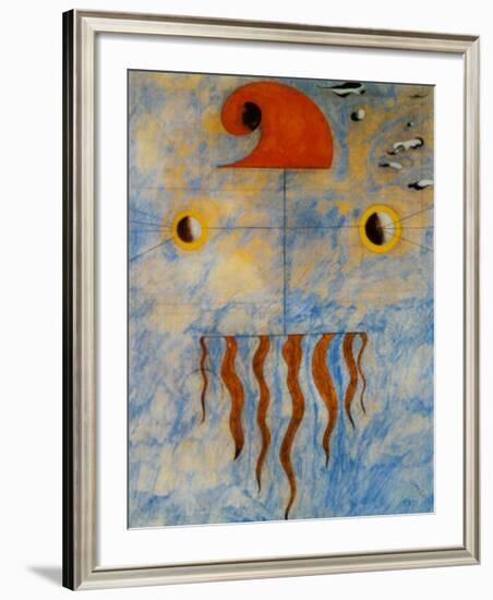 Tete de Paysan Catalan, c.1925-Joan Miro-Framed Art Print