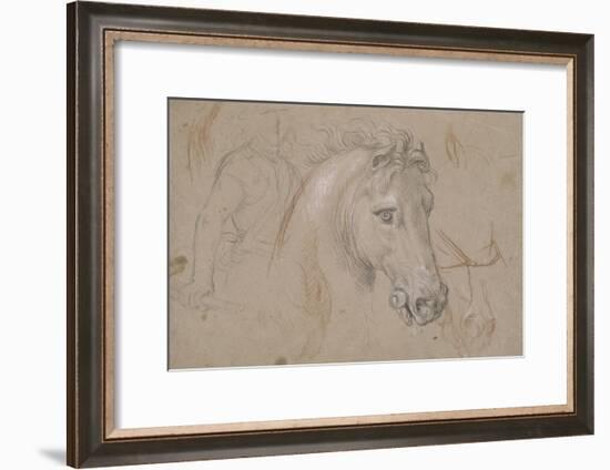 Tête et encolure de cheval de profil à droite, poitrail avec les jambes et divers croquis-Pierre Mignard-Framed Giclee Print