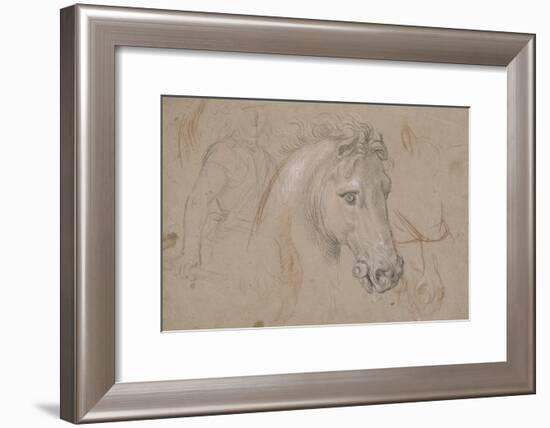 Tête et encolure de cheval de profil à droite, poitrail avec les jambes et divers croquis-Pierre Mignard-Framed Giclee Print