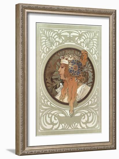 Tetes Byzantines: Blonde, 1897-Alphonse Mucha-Framed Giclee Print