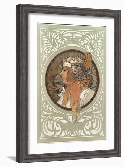 Tetes Byzantines: Blonde, 1897-Alphonse Mucha-Framed Giclee Print