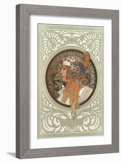 Tetes Byzantines: Blonde, 1897-Alphonse Mucha-Framed Giclee Print