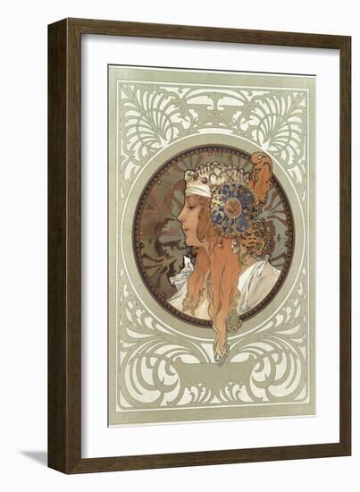 Tetes Byzantines: Blonde, 1897-Alphonse Mucha-Framed Giclee Print