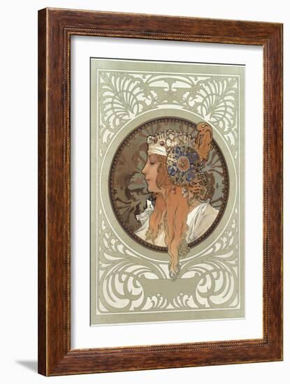 Tetes Byzantines: Blonde, 1897-Alphonse Mucha-Framed Giclee Print