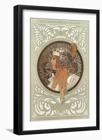 Tetes Byzantines: Blonde, 1897-Alphonse Mucha-Framed Giclee Print