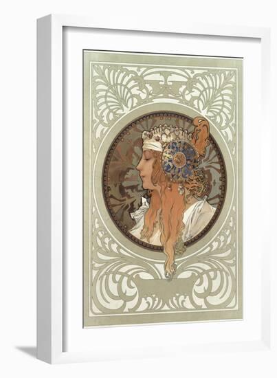 Tetes Byzantines: Blonde, 1897-Alphonse Mucha-Framed Giclee Print