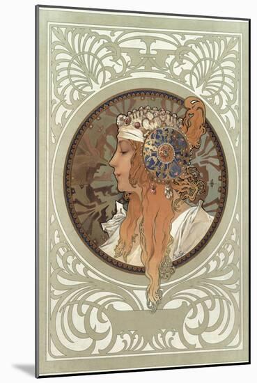 Tetes Byzantines: Blonde, 1897-Alphonse Mucha-Mounted Giclee Print