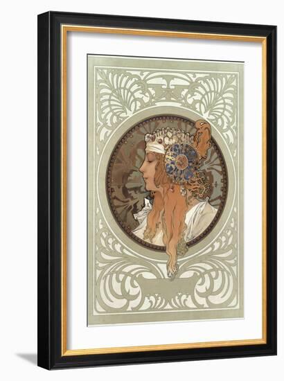 Tetes Byzantines: Blonde, 1897-Alphonse Mucha-Framed Giclee Print