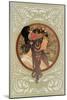 Tetes Byzantines: Brunette, 1897-Alphonse Mucha-Mounted Giclee Print