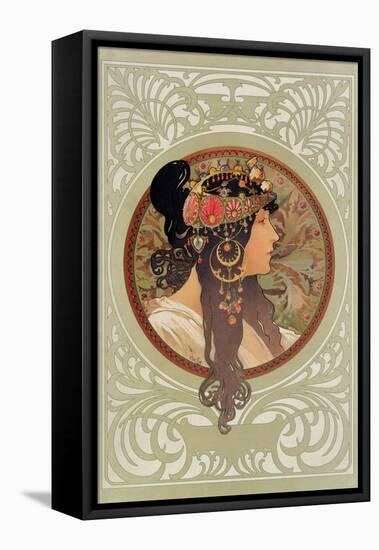 Tetes Byzantines: Brunette, 1897-Alphonse Mucha-Framed Premier Image Canvas