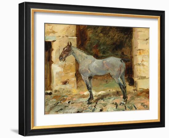 Tethered Horse; Cheval Attache, C.1881 (Oil on Canvas)-Henri de Toulouse-Lautrec-Framed Giclee Print