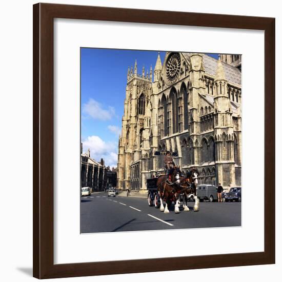 Tetley Shire Horses Outside York Minster, North Yorkshire, 1969-Michael Walters-Framed Photographic Print