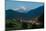 Tetnuldi mountain, 4858 m, rising above Mestia at twilight, Svaneti mountains-Jan Miracky-Mounted Photographic Print