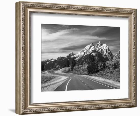 Teton Park Road and Teton Range, Grand Teton National Park, Wyoming, USA-Adam Jones-Framed Photographic Print