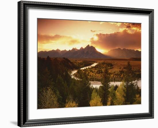 Teton Range at Sunset, Grand Teton National Park, Wyoming, USA-Adam Jones-Framed Photographic Print