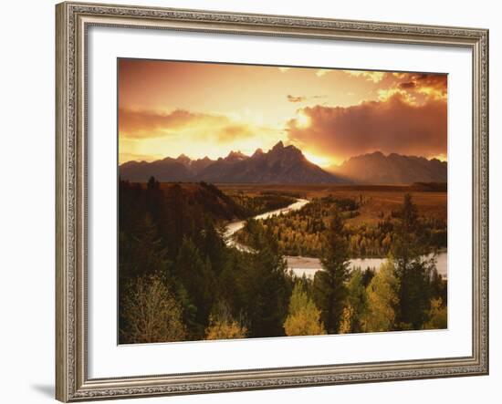 Teton Range at Sunset, Grand Teton National Park, Wyoming, USA-Adam Jones-Framed Photographic Print