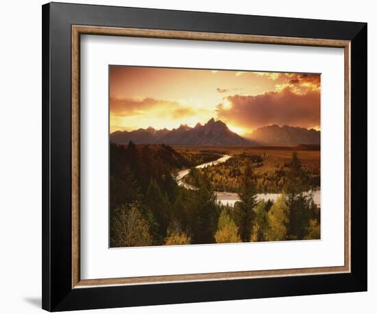 Teton Range at Sunset, Grand Teton National Park, Wyoming, USA-Adam Jones-Framed Photographic Print