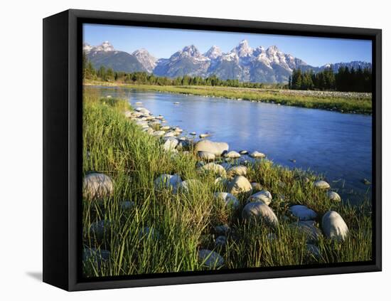 Teton Range from the Snake River, Grand Teton National Park, Wyoming, USA-Charles Gurche-Framed Premier Image Canvas