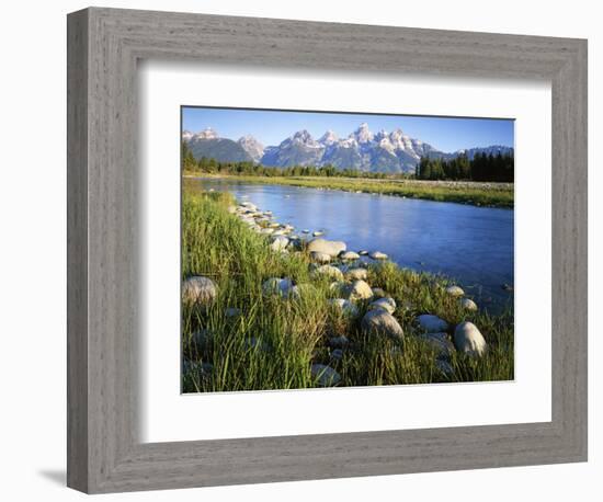 Teton Range from the Snake River, Grand Teton National Park, Wyoming, USA-Charles Gurche-Framed Photographic Print