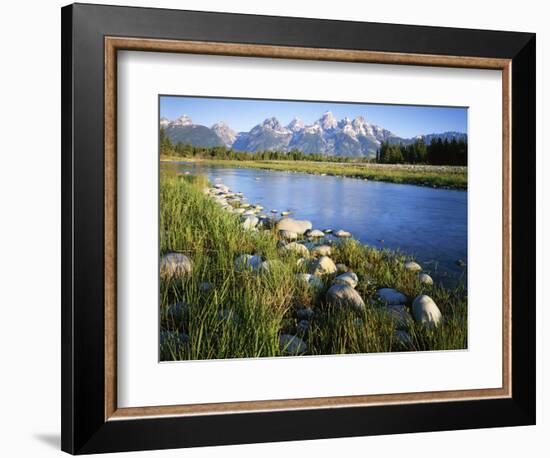 Teton Range from the Snake River, Grand Teton National Park, Wyoming, USA-Charles Gurche-Framed Photographic Print