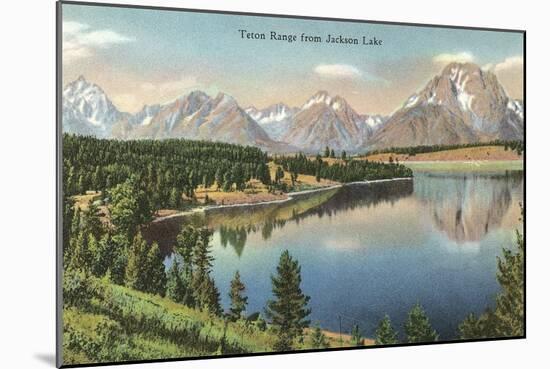 Teton Range, Jackson Lake-null-Mounted Art Print