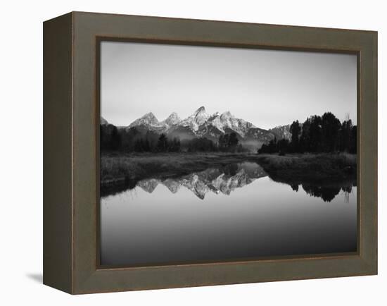 Teton Range Reflecting in Beaver Pond, Grand Teton National Park, Wyoming, USA-Adam Jones-Framed Premier Image Canvas