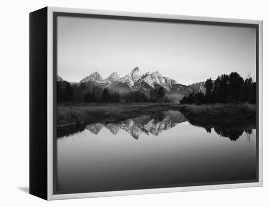 Teton Range Reflecting in Beaver Pond, Grand Teton National Park, Wyoming, USA-Adam Jones-Framed Premier Image Canvas