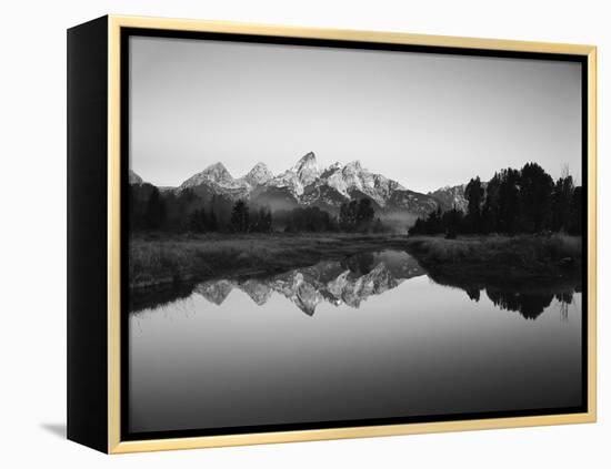 Teton Range Reflecting in Beaver Pond, Grand Teton National Park, Wyoming, USA-Adam Jones-Framed Premier Image Canvas