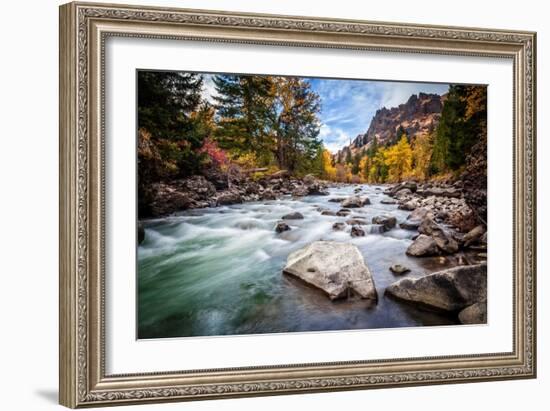 Teton River Rush-Michael Broom-Framed Art Print