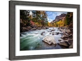 Teton River Rush-Michael Broom-Framed Art Print