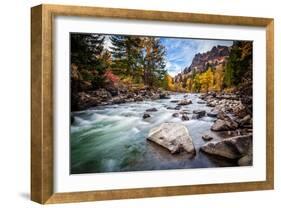 Teton River Rush-Michael Broom-Framed Art Print