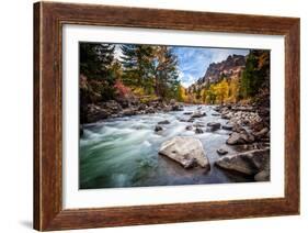 Teton River Rush-Michael Broom-Framed Art Print