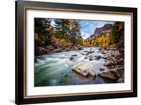 Teton River Rush-Michael Broom-Framed Art Print