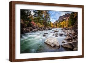 Teton River Rush-Michael Broom-Framed Art Print