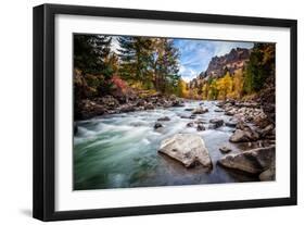 Teton River Rush-Michael Broom-Framed Art Print
