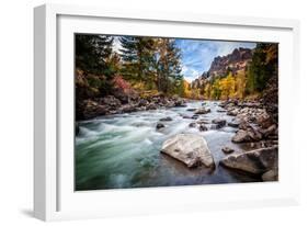 Teton River Rush-Michael Broom-Framed Art Print