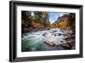 Teton River Rush-Michael Broom-Framed Art Print