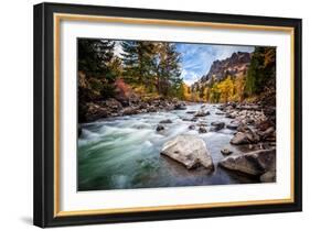 Teton River Rush-Michael Broom-Framed Art Print