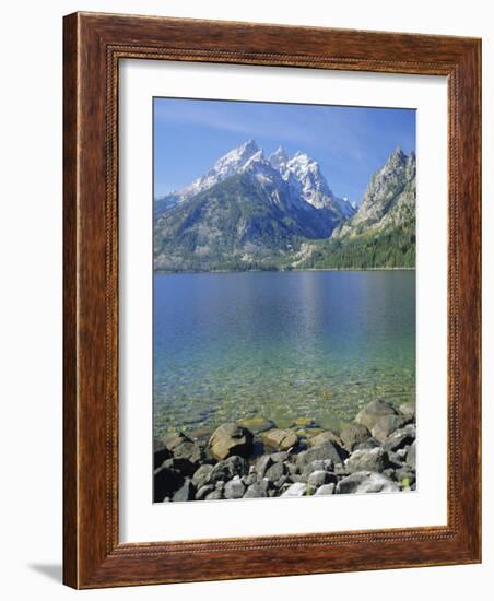 Tetons and Jenny Lake, Grand Teton National Park, Wyoming, USA-G Richardson-Framed Photographic Print