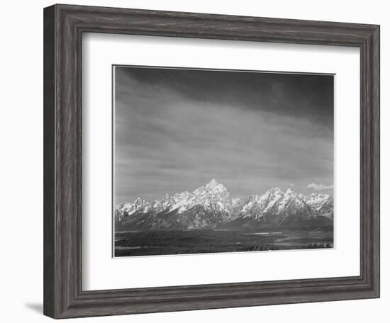 Tetons From Signal Mt View Valley & Snow-Capped Mts Low Horizons Grand Teton NP Wyoming 1933-1942-Ansel Adams-Framed Art Print