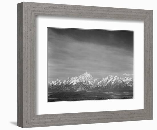 Tetons From Signal Mt View Valley & Snow-Capped Mts Low Horizons Grand Teton NP Wyoming 1933-1942-Ansel Adams-Framed Art Print