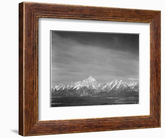 Tetons From Signal Mt View Valley & Snow-Capped Mts Low Horizons Grand Teton NP Wyoming 1933-1942-Ansel Adams-Framed Art Print