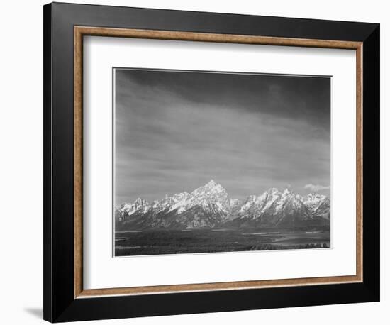 Tetons From Signal Mt View Valley & Snow-Capped Mts Low Horizons Grand Teton NP Wyoming 1933-1942-Ansel Adams-Framed Art Print