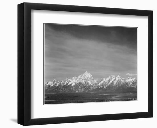 Tetons From Signal Mt View Valley & Snow-Capped Mts Low Horizons Grand Teton NP Wyoming 1933-1942-Ansel Adams-Framed Art Print