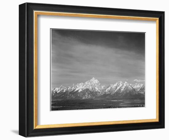 Tetons From Signal Mt View Valley & Snow-Capped Mts Low Horizons Grand Teton NP Wyoming 1933-1942-Ansel Adams-Framed Art Print