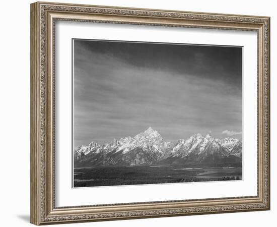 Tetons From Signal Mt View Valley & Snow-Capped Mts Low Horizons Grand Teton NP Wyoming 1933-1942-Ansel Adams-Framed Art Print