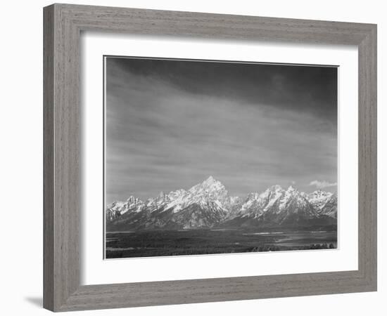 Tetons From Signal Mt View Valley & Snow-Capped Mts Low Horizons Grand Teton NP Wyoming 1933-1942-Ansel Adams-Framed Art Print